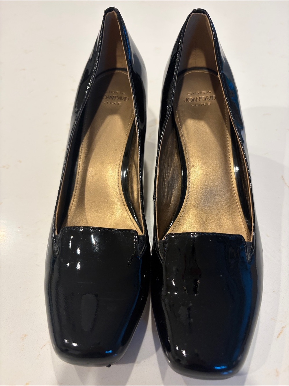 Joan & David Black Patent Leather Loafers